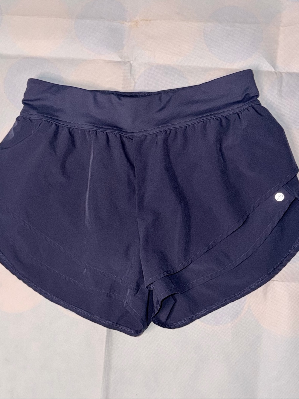Navy Women's Athletic Overlay Shorts with High Waist